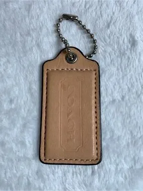 Coach Key Tag Coach | Accessories | Coach Tan Leather Key Tag With Ball Chain | Poshmark